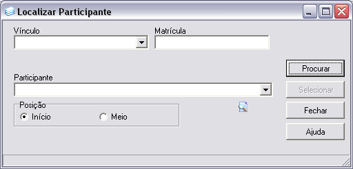 (Aluno de Pós-Graduação, Docente, Externo, etc), inserir a matrícula ou nome e pressionar PROCURAR (Ver figura 14.9).