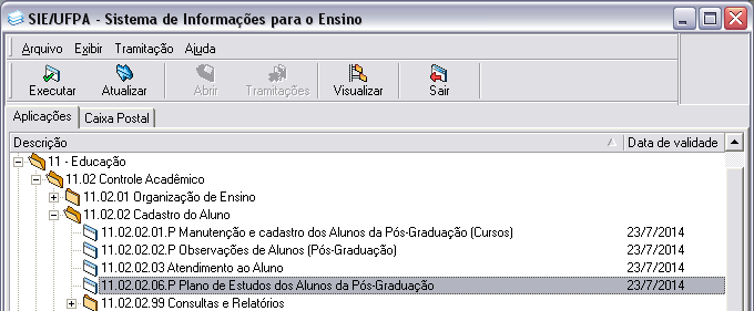 CAPÍTULO 15. PLANO DE ESTUDOS DOS ALUNOS DA PÓS-GRADUAÇÃO A aplicação 11.02.02.06.