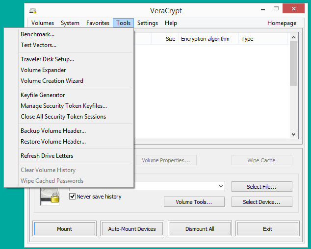 2. Executar o Veracrypt 3.