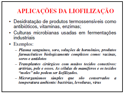 Etapas da Liofilização