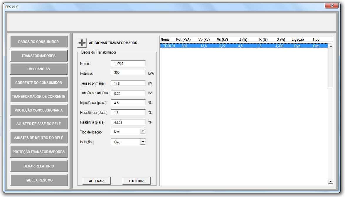 96 A partir desta guia, deverão ser inseridas as informações do sistema elétrico da instalação, iniciando pelo cadastro dos transformadores de potência, conforme figura 22.