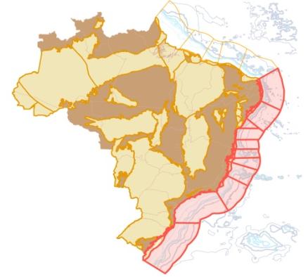 The Eastern Margin Pernambuco-Paraíba Sergipe-Alagoas Jacuípe Camamu-Almada Jequitinhonha Cumuruxatiba Mucuri Area: ~ 1.5 million km 2 Source: http://www.phoenix.org.