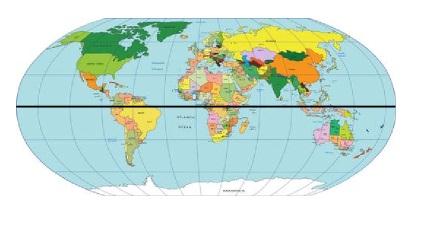 O TEMPO e o CLIMA http://www.smartkids.com.br/especiais/clima-e-tempo.html Observe a linha imaginária, no sentido horizontal, que corta o mapa-múndi.