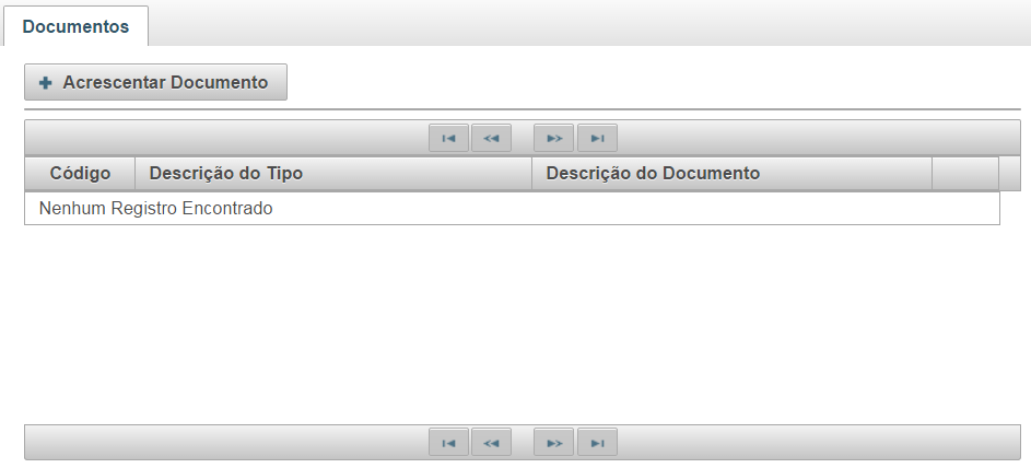 No campo Documentos identificamos a opção para adicionar outros documentos à abertura do processo junto ao Sistema de Protocolo, disponibilizando uma relação dos documentos. Ver imagem abaixo.