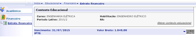 Orientações Matricula On-Line Página 19/20 Para a correta impressão basta apenas clicar no ícone impressora na parte superior do relatório, conforme Clique no ícone print abaixo: impressora 5