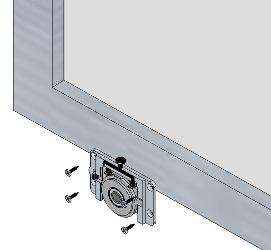 5.4. Instalação do Sistema VISTA FRONTAL VISTA LATERAL Fazer as furações na porta conforme as medidas indicadas abaixo. Medidas para instalação em chapas de MDF.