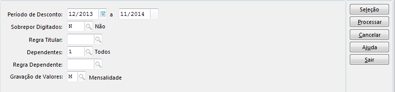Período de Desconto: filtro para buscar as fichas financeiras de todos os códigos de cálculo (exceto tipo 13) cuja competência referência esteja dentro do período informado.