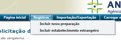 Inclusão de Registro de