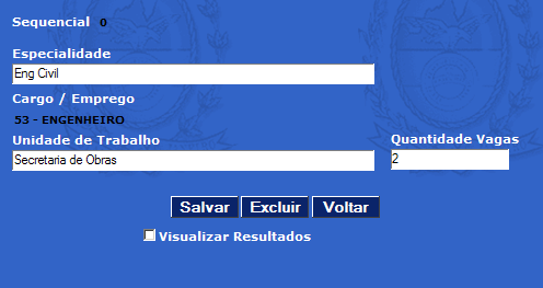 A cada registro incluído nesta tabela, o sistema irá associar um número seqüencial, que pode ser obtido na tela grade da figura II.5-17b.