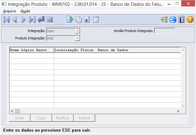 O programa permite que o usuário possa relacionar os cadastros do ERP a serem integrados junto ao WMS.