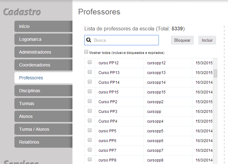 Todos os cadastros tem validade até dezembro do ano corrente.