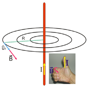 (10.13) a qual mostra que o campo magnético tem simetria axial em torno do eixo y, ou seja, possui o mesmo módulo em qualquer ponto de uma circunferência cujo o centro é o condutor retilíneo e a