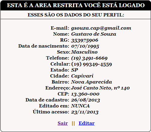 O link agendamento abre a página que mostra os agendamentos que o cliente realizou dentro do sistema.