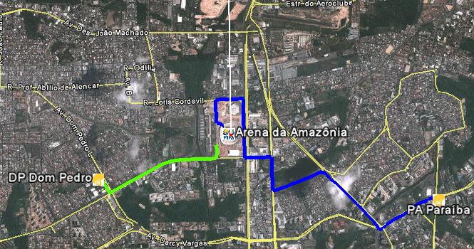 3. Infraestrutura em torno da Arena da Amazônia Vivaldo Lima Estação Destino Distância Linear (Km) DP ARENA DA