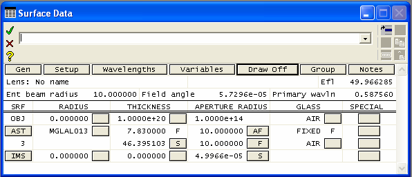 Programa OSLO para cálculos de desenho óptico 101 Fig. 4.4 Base de dados do catálogo de lentes. Fig. 4.5 Dados de um dubleto comercial.