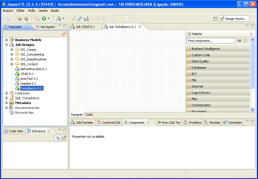 Figura 73 Tela novo Job Após configurar o nome para o Trabalho clica-se no botão Concluir. Figura 74 Job criado Feito o procedimento de configuração do Job.