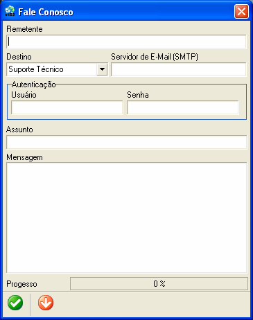 3.6.3-Fale conosco 1-Clique na opção Ajuda do menu principal e selecione a opção Fale Conosco ; 2-A funcionalidade também pode ser acessada por meio das teclas de atalho [ALT+J+F]; 3-Em seguida, será