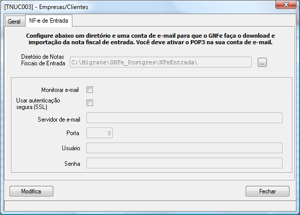 configurada será feito pelo executável GNF-e Email Listener que poderá ser agendado como tarefa do Windows, por exemplo, com objetivo de fazer o download dos arquivos do e-mail pelo tempo determinado.