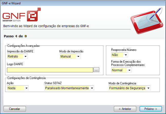 Na tela 21, temos a configuração dos dados básicos da empresa que emitirá notas fiscais eletrônicas. Código: Código da empresa dentro do ERP.