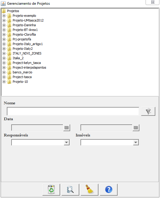 71 Figura 41 Tela de gerenciamento de projetos do SDUM 4.5 GERENCIANDO ARQUIVOS DE ENTRADA NO SDUM A estrutura do SDUM foi projetada para gerenciar dados de forma facilitada.