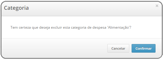 8.2.3 - Excluir Para excluir uma categoria basta clicar na imagem localizada a esquerda da listagem de categorias, conforme abaixo.