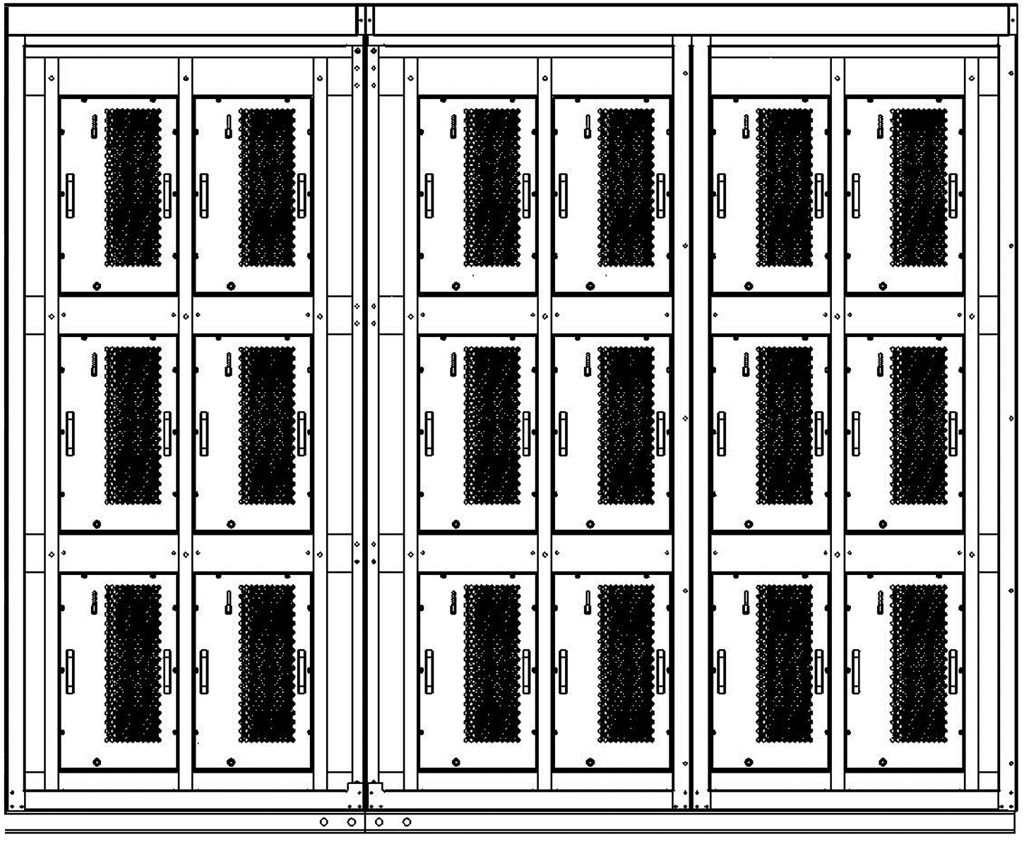 Layout do sistema de acionamento Capítulo 2 Gabinete do módulo de alimentação Módulos de potência 26 Sensores de corrente de efeito Hall (HECs Hall Effect Current) 28 Principal(is) ventilador(es) de