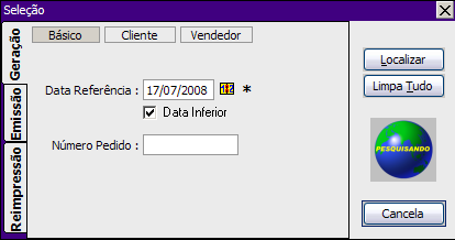 Ir ao ERP no modulo de Faturamento seguindo o seguinte caminho. Clicar sobre faturamento abrira a tela dos pedidos a faturar veja a tela abaixo.