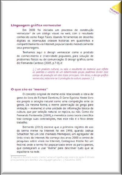 Páginas de artigo diagramado para a revista: Capa, Folha de rosto e Desenvolvimento.