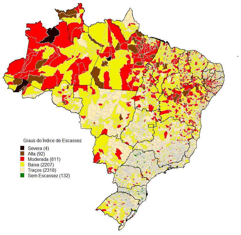 Índice de escassez de médicos em Atenção primária (equivalente de 40 horas ambulatoriais em clínica