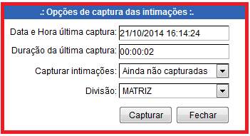 2ª PARTE Após receber as Intimações/Publicações da empresa: Publicações Online de Florianópolis parceira da Naj, utilize esse controle para capturar as mesmas para o sistema Naj.