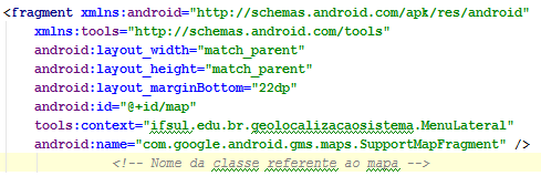 31 3.3.1 Android Manifest Antes de começar a produzir a aplicação, é necessário definir algumas permissões para o aplicativo para que o mesmo possa utilizar os serviços de GPS, classes do Google e