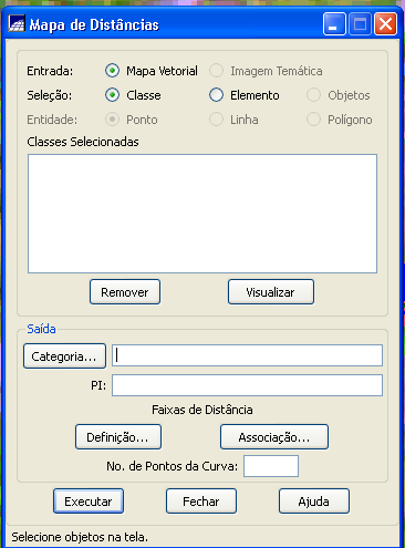 19. No menu do SPRING, clicar em Temático e Mapa de Distância (Fig.19). Fig.