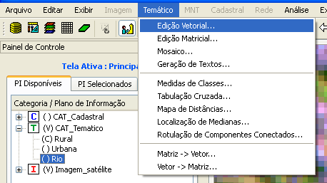 8. No Menu, clicar em Temático e Edição Vetorial (Fig.8).