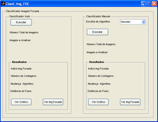 CAPÍTULO 5 IMPLEMENTAÇÃO Figura 5.2 Interface correspondente à classificação de imagem focada e determinação de distância 5.