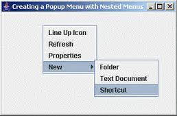 2.8.2.5 Pop-up Menu Um pop-up menu, ilustrado na Figura 5, é uma componente gráfica de interacção tipicamente representada aquando da utilização do botão secundário do rato por