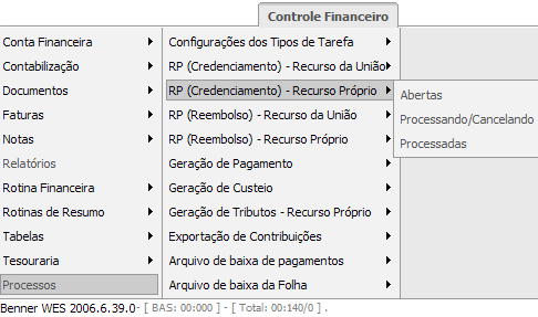 Para baixa de outro documento retornar(voltar) à tela de documentos e executar os mesmo passos. 1.2 - Pagamento com Recursos Próprios CREDENCIADOS e itens 1.2.1, 1.