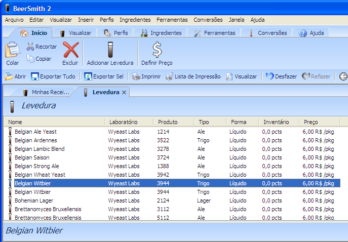 Adicionando ingredientes Configurando e adicionando ingredientes na base de dados - Levedura