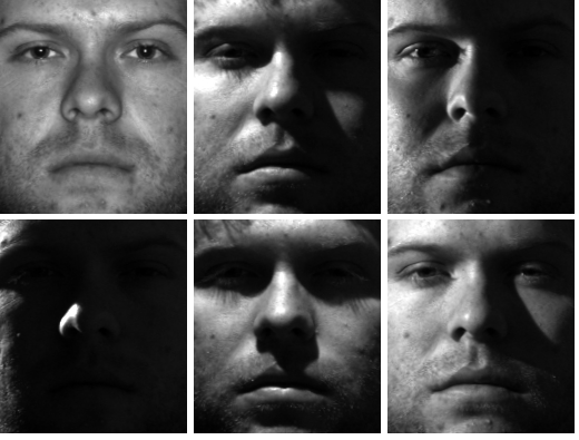 44 apresentado é utilizando o banco de faces YALE, composto por diversas imagens com variações na iluminação. O segundo é utilizando um conjunto de vídeos próprios. 4.2.