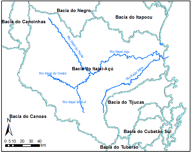 Figura 04 Hidrografia. 5.1.4. Geologia Segundo o Mapa do IBGE (Carta Joinville SG. 22-Z-B/E=1.