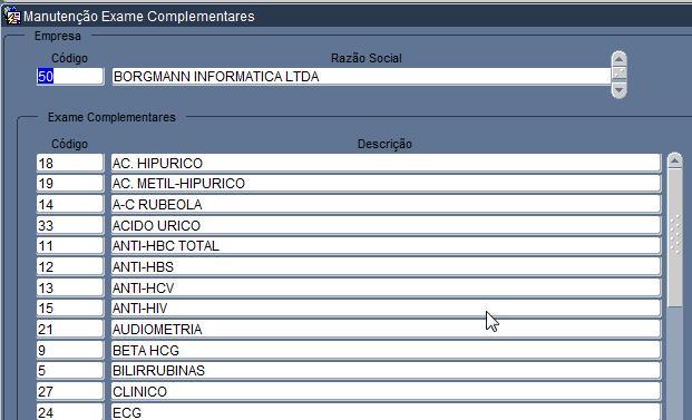 Página 120 Exames Complementares Caso algum exame que você utiliza em sua empresa não esteja cadastrado ainda no sistema, você pode cadastra-lo.