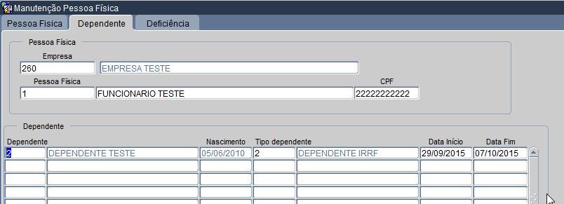 Página 25 Dependente Para o cadastro de dependente, lembre-se que o dependente a ser cadastrado precisa estar no sistema como uma pessoa física, caso o dependente que você pretende cadastrar não