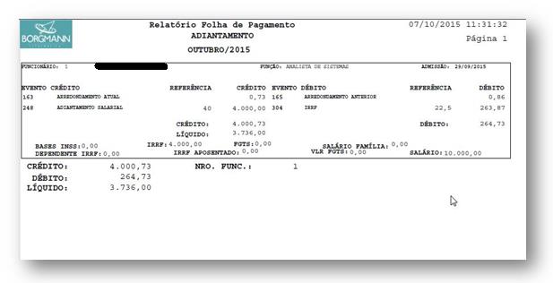 Página 85 Calcular Adiantamento Salarial Você pode calcular o adiantamento salarial de um funcionário, que por padrão é 40% (podendo ser trocado a