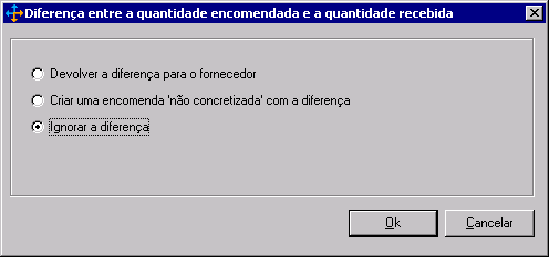 5. Recebimento de mercadoria O processo de entrada de mercadoria é efectuado na opção de Compras / Recebimento de entradas. Onde teremos todas as encomendas efectuadas.