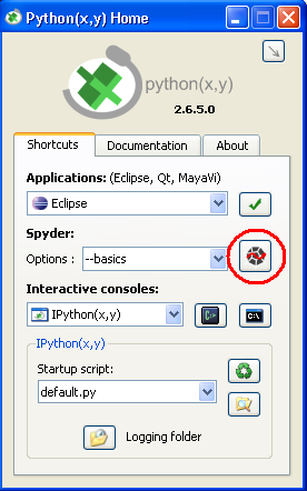 Spyder Após carregares o ícone do Python X Y vais deparar-te com o menu da Figura 1 onde podes escolher que softwares queres inicializar.