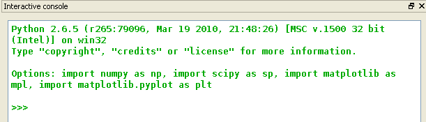 Na Figura 2 podemos ver o interface inicial do Spyder (por vezes a consola interactiva pode aparecer no canto inferior direito em vez do meio, por exemplo, mas a ideia está lá).