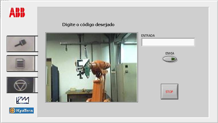 Figura 3 Interface para o interpretador de instruções do robô (Seção 2) Como observado na seção 1, o usuário recebe a imagem real e atual demonstrando a movimentação programada por ele.