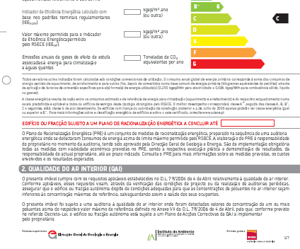 Tipos de certificados e respectiva estrutura (2) Modelo Certificado Energético para