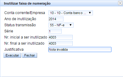 Para enviar, basta selecionar a nota, preencher o campo de Destinatários e clicar em Executar ; e) Consultar na SEFAZ (5): Utilizando essa opção, é possível verificar o status da Nota Fiscal no