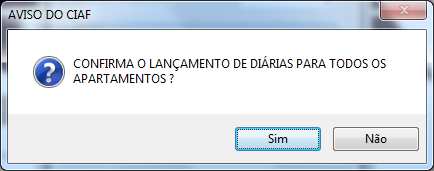 3º Assim que a data do lançamento estiver correta, clique no botão Lançamento de Diárias