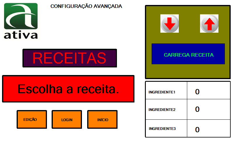 Os recursos que ela oferece são : Configuração Avançada. Poder visualizar qual receita o clp trabalha atualmente.